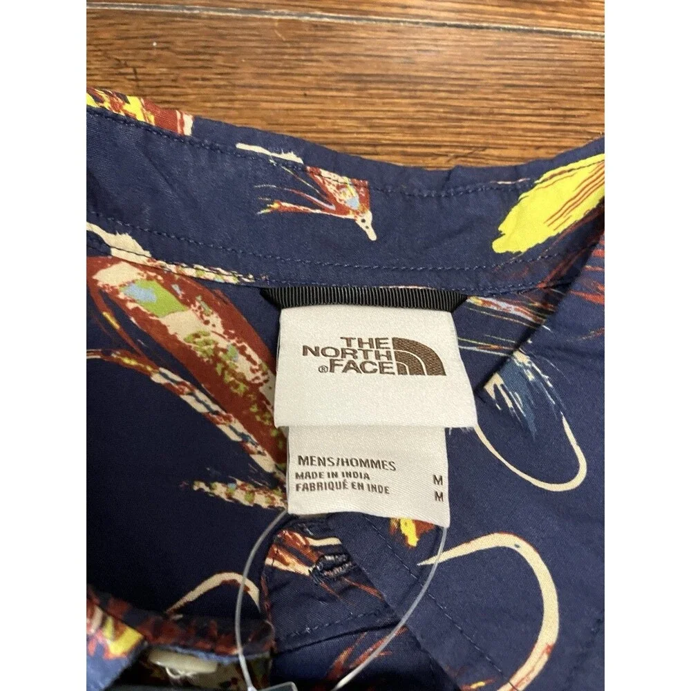 North Face Baytrail Summit Navy Fly Fishing Pattern Shirt NF0A55ND Mens Sz M NWT